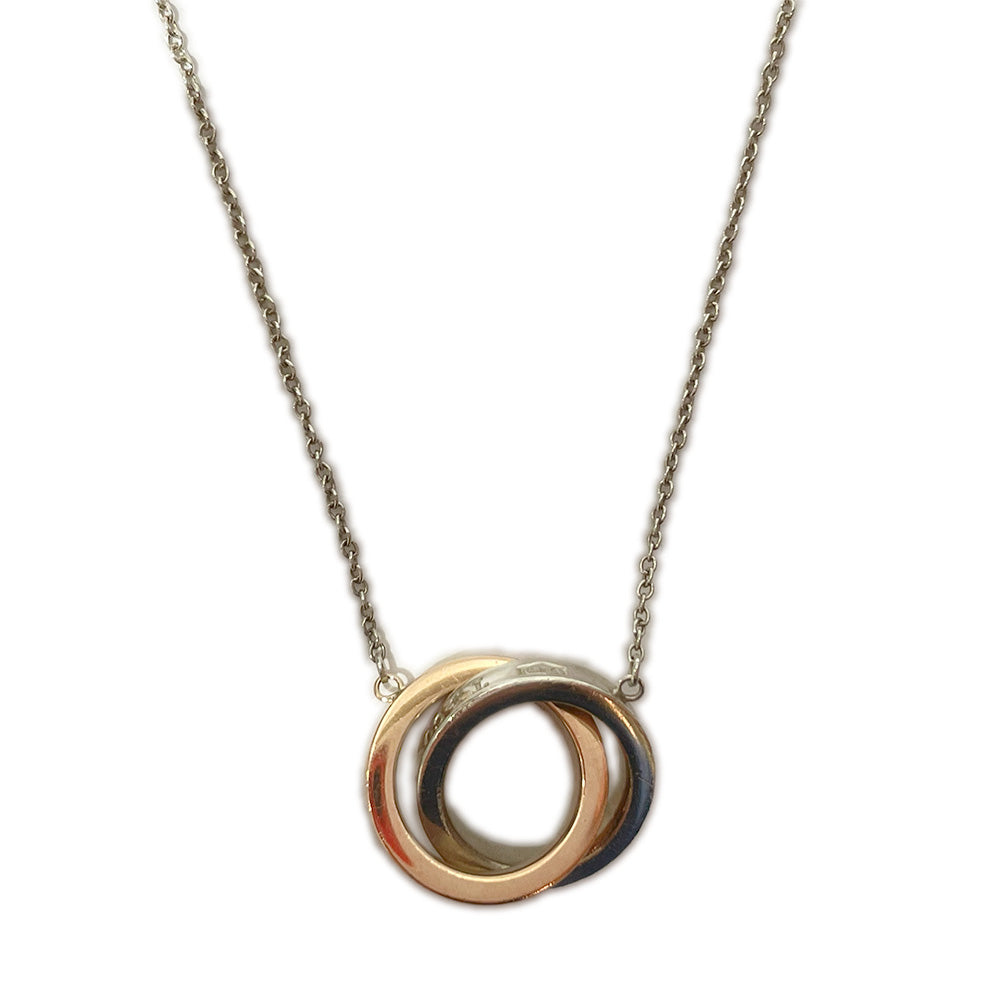 TIFFANY&amp;Co. 1837 Interlocking Circle 2-Strand Necklace Silver 925/Rubedo Metal Women's [Used B] 20240105