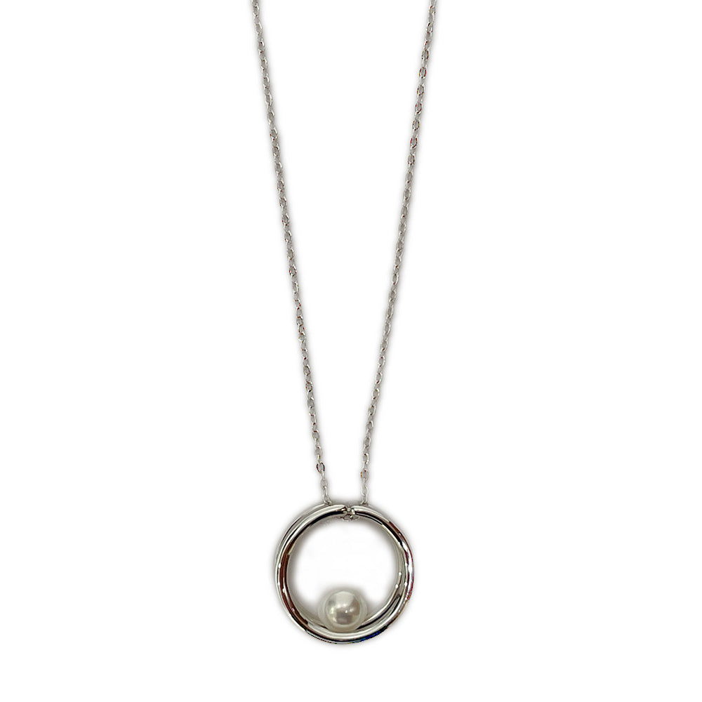 MIKIMOTO Current Item Circle Akoya Pearl Necklace Silver/Pearl Women's [Used A] 20240106