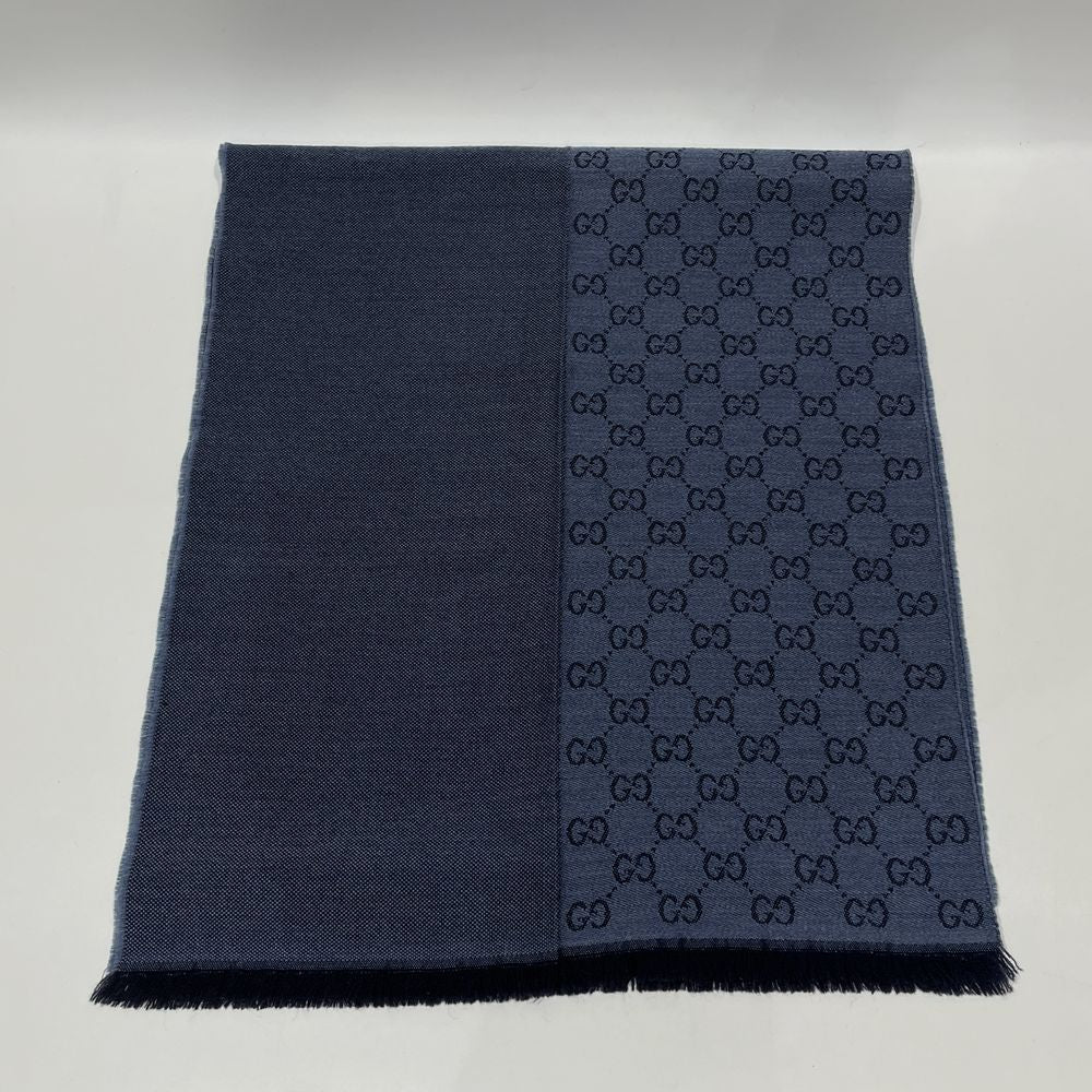 GUCCI G Mark GG Pattern Reversible Muffler Wool Unisex [Used B] 20231223