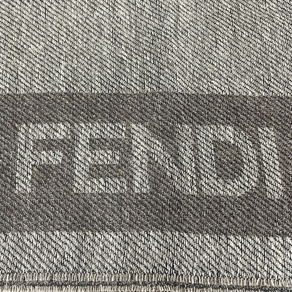 FENDI 徽标条纹流苏羊毛围巾 女式 [二手 A] 20240121