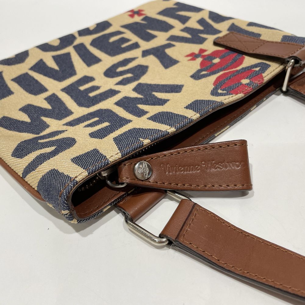 中古AB/使用感小】Vivienne Westwood ヴィヴィアンウエストウッド ロゴ オーブ 総柄 斜め掛け レディース ショルダーバッグ 20448775