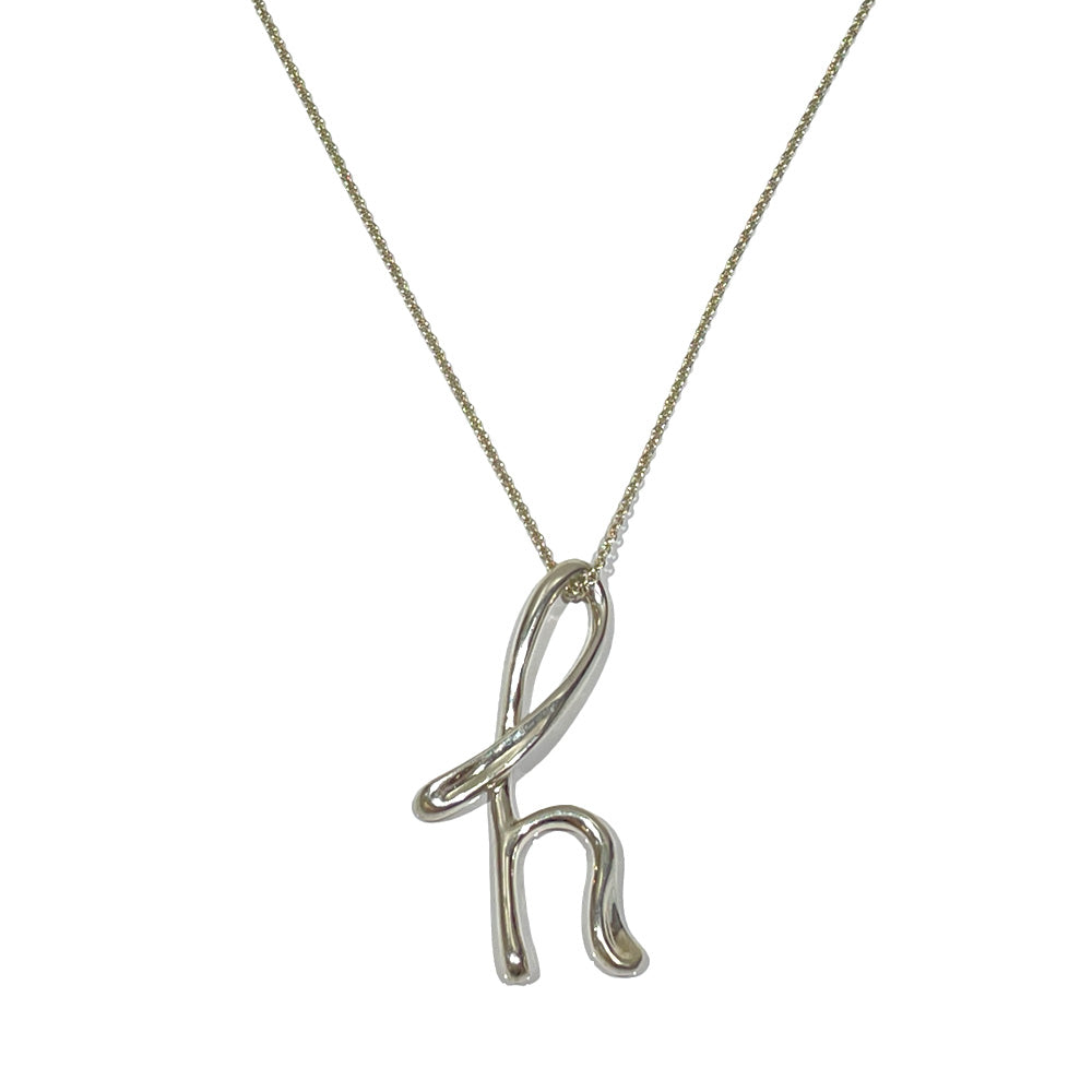 TIFFANY&amp;Co. Elsa Peretti Initial H Large Long Necklace Silver 925 Women's [Used AB] 20240220