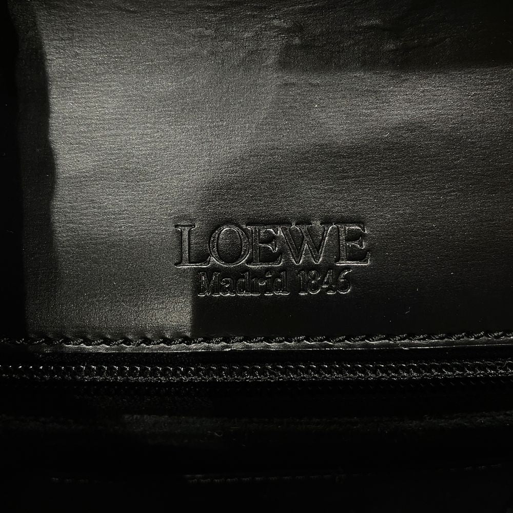 ロエベ LOEWE 黒 セカンドバッグ クラッチバッグ レザー アナグラム 鍵