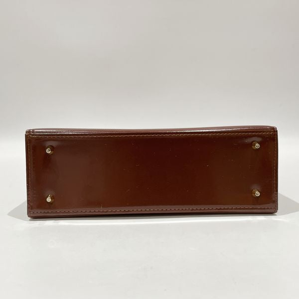 YVES SAINT LAURENT Logo Plate Top Handle Vintage Handbag Leather Women's [Used B] 20240121