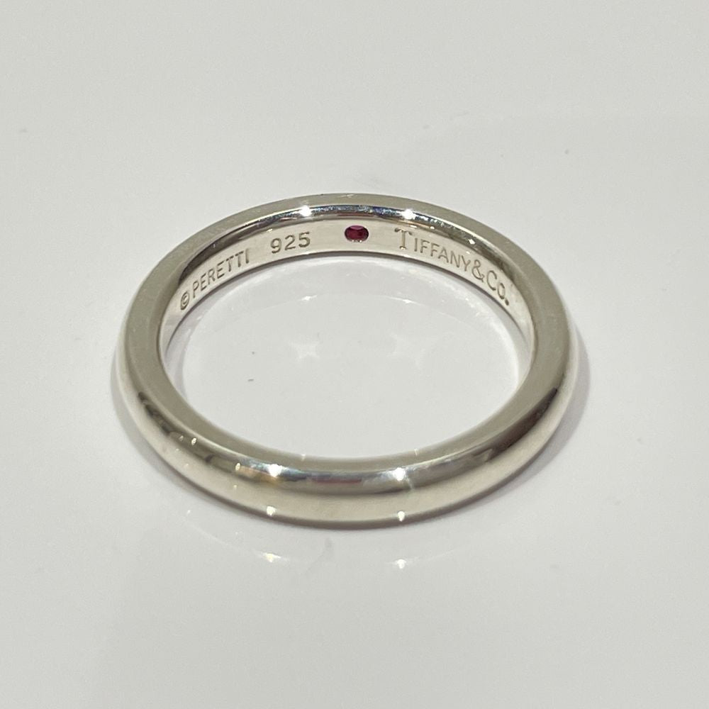 TIFFANY&amp;Co. Elsa Peretti Stacking Band Ruby No. 7.5 Ring Silver 925 Women's [Used AB] 20240209