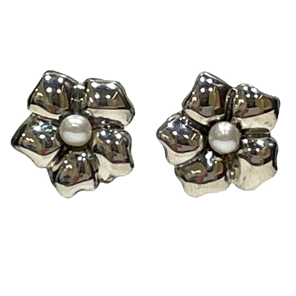TIFFANY&amp;Co. Flower Baby Pearl Vintage Earrings Silver 925 Women's [Used AB] 20240206