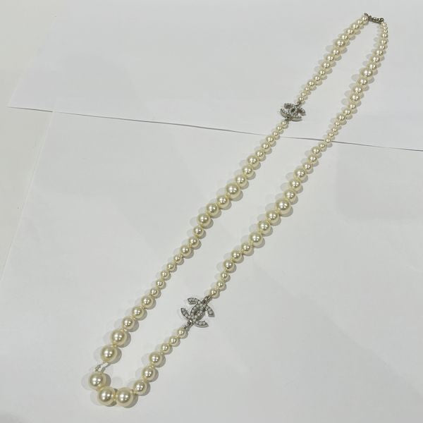 CHANEL [Incomplete] Coco mark long A12W necklace metal/fake pearl ladies [Used B] 20240119