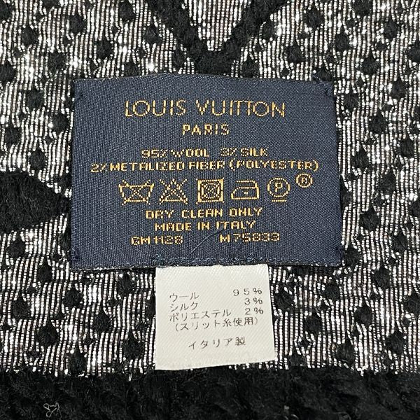 LOUIS VUITTON Escharp Logomania Shine Monogram Fringe M75833 Muffler Wool/Silk/Polyester Women's [Used B] 20240120