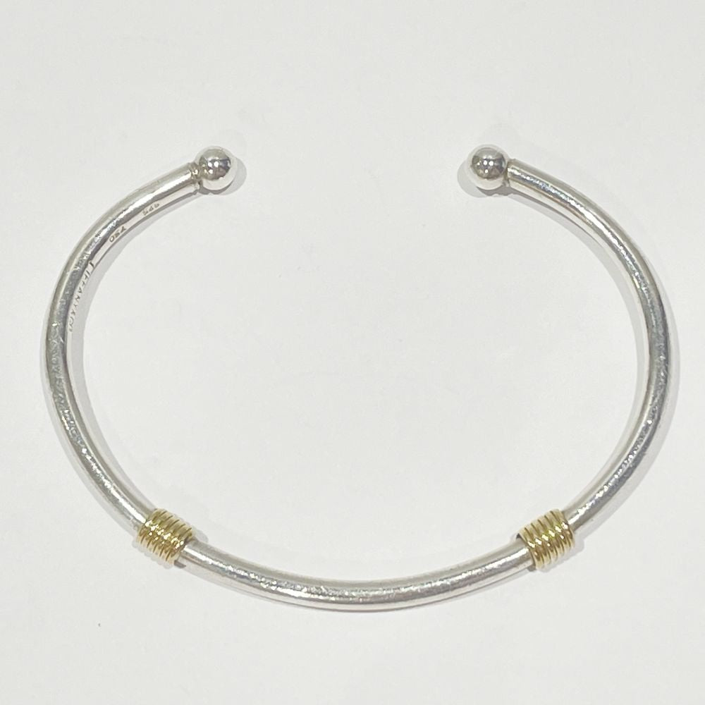 TIFFANY&amp;Co. Bandwidth 2 wire double coil cuff bangle K18 yellow gold/silver 925 women's [Used B] 20240206