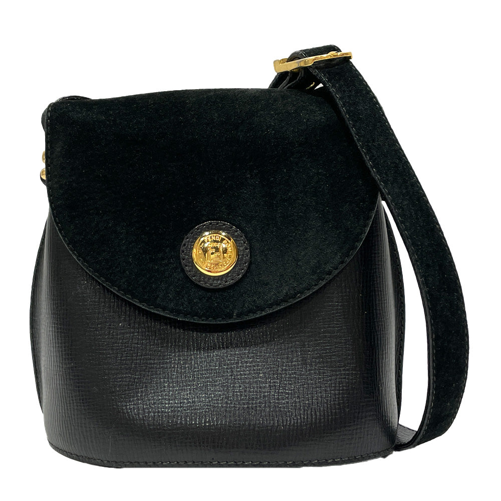 FENDI FF Logo Vintage Crossbody Mini Shoulder Bag Suede/Leather Women's [Used B] 20240128