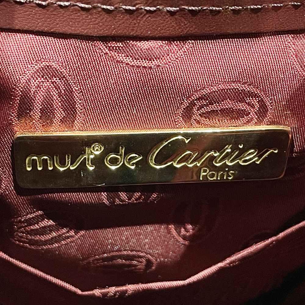 CARTIER Mastline Vintage Drawstring Crossbody Shoulder Bag Leather Women's [Used B] 20240127