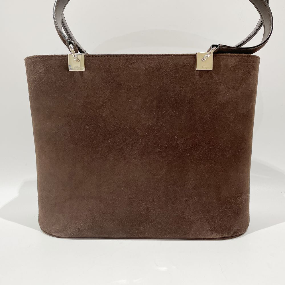 Salvatore Ferragamo Gancini Tote EE-21 0832 Handbag Suede/Leather Women's [Used AB] 20240127