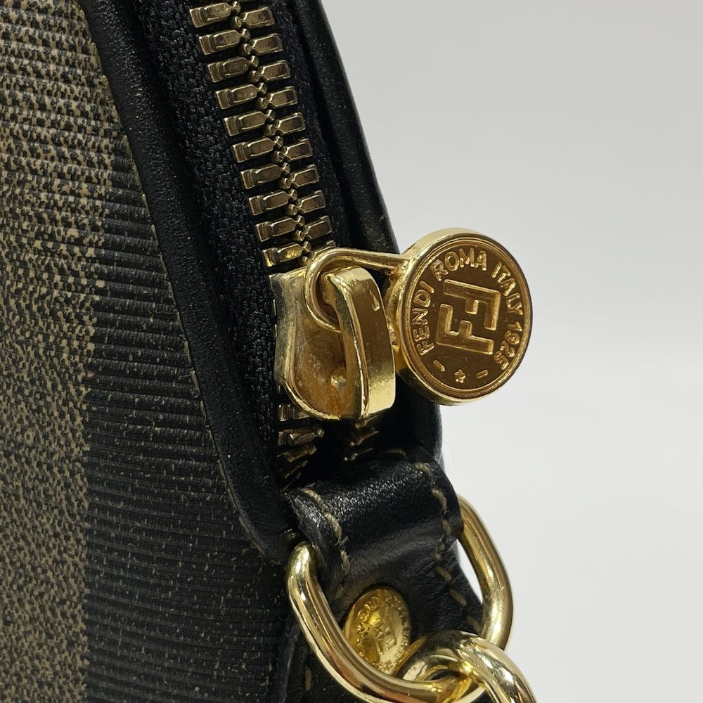 FENDI Pecan FF Logo Stripe 2WAY Vintage Handbag PVC/Leather Women's [Used B] 20240128
