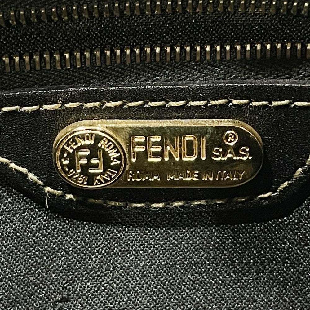 FENDI(フェンディ) ペカン FFロゴ ストライプ 2WAY ヴィンテージ ハンドバッグ PVC/レザー レディース【中古B】20240128