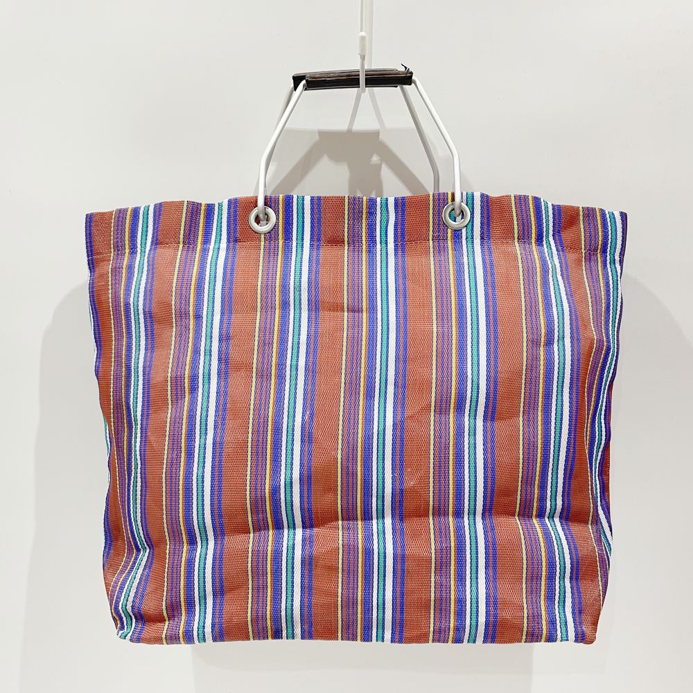 MARNI FLOWER CAFE Striped Mesh Tote Bag Nylon/Aluminum Ladies [Used B] 20240114