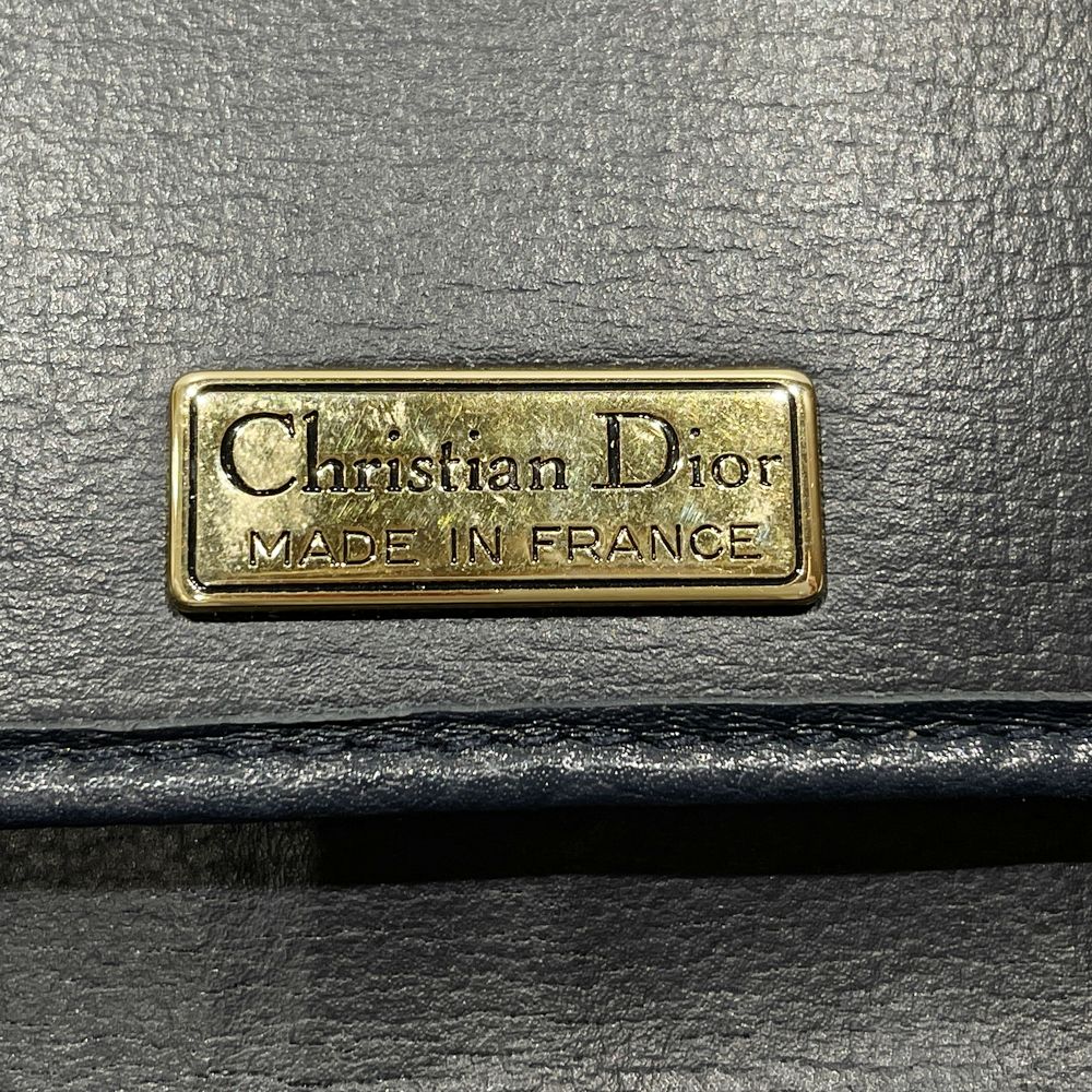 Christian Dior Logo Plate Vintage Crossbody Shoulder Bag Leather Women's [Used B] 20240127