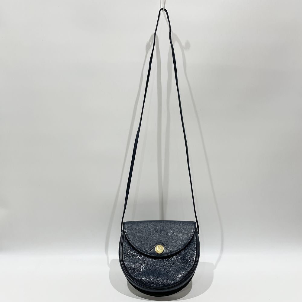 Christian Dior Logo Plate Vintage Crossbody Shoulder Bag Leather Women's [Used B] 20240127