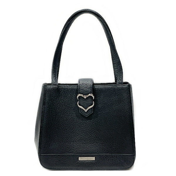 YVES SAINT LAURENT Logo Plate Vintage Heart Mini Handbag Leather Women's [Used B] 20240127