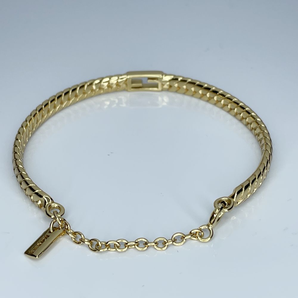 FENDI FF Logo Bucket Chain Bangle GP Women's [Used A] 20240306