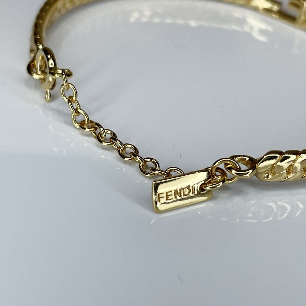 FENDI FF Logo Bucket Chain Bangle GP Women's [Used A] 20240306