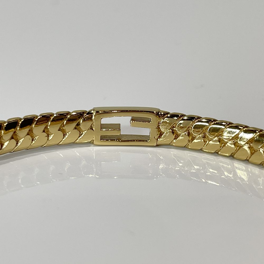 FENDI FF Logo Bucket Chain Bangle GP Women's [Used A] 20240306