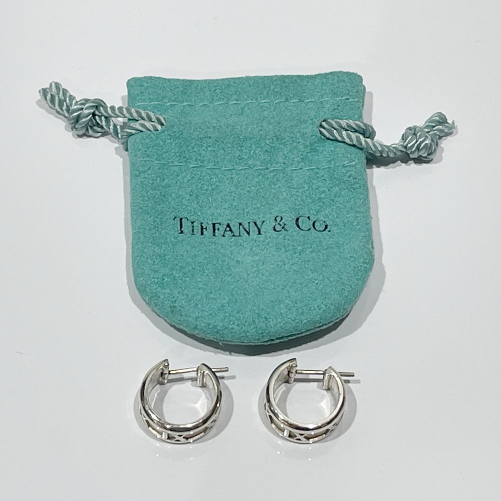 TIFFANY&amp;Co. Atlas Hoop Earrings Silver 925 Women's [Used B] 20240220