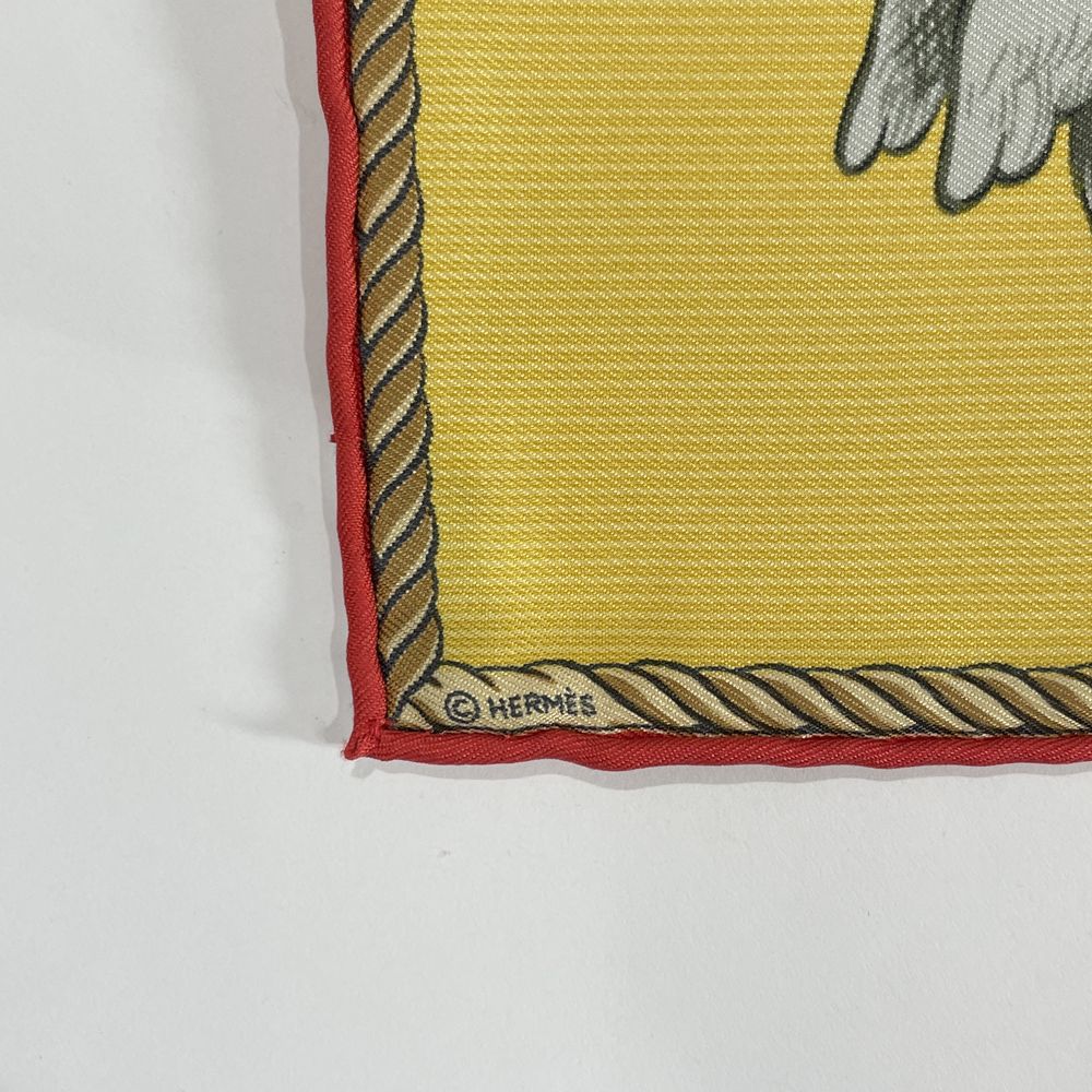 HERMES Petit Carre 42cm square silk rabbit duck trompe l'oeil illusion silk scarf unisex [Used AB] 20240128