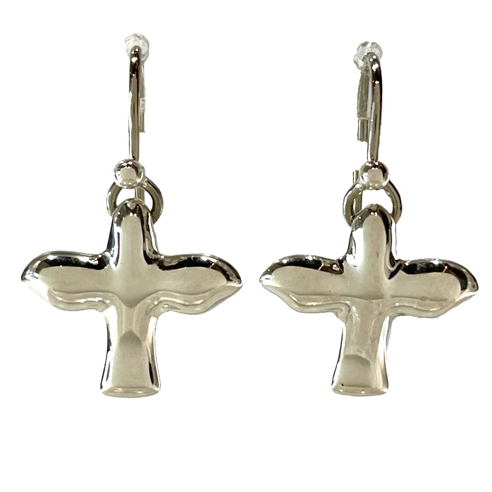 TIFFANY&amp;Co. Bird Cross Bird Hook Earrings Silver 925 Women's [Used AB] 20240312