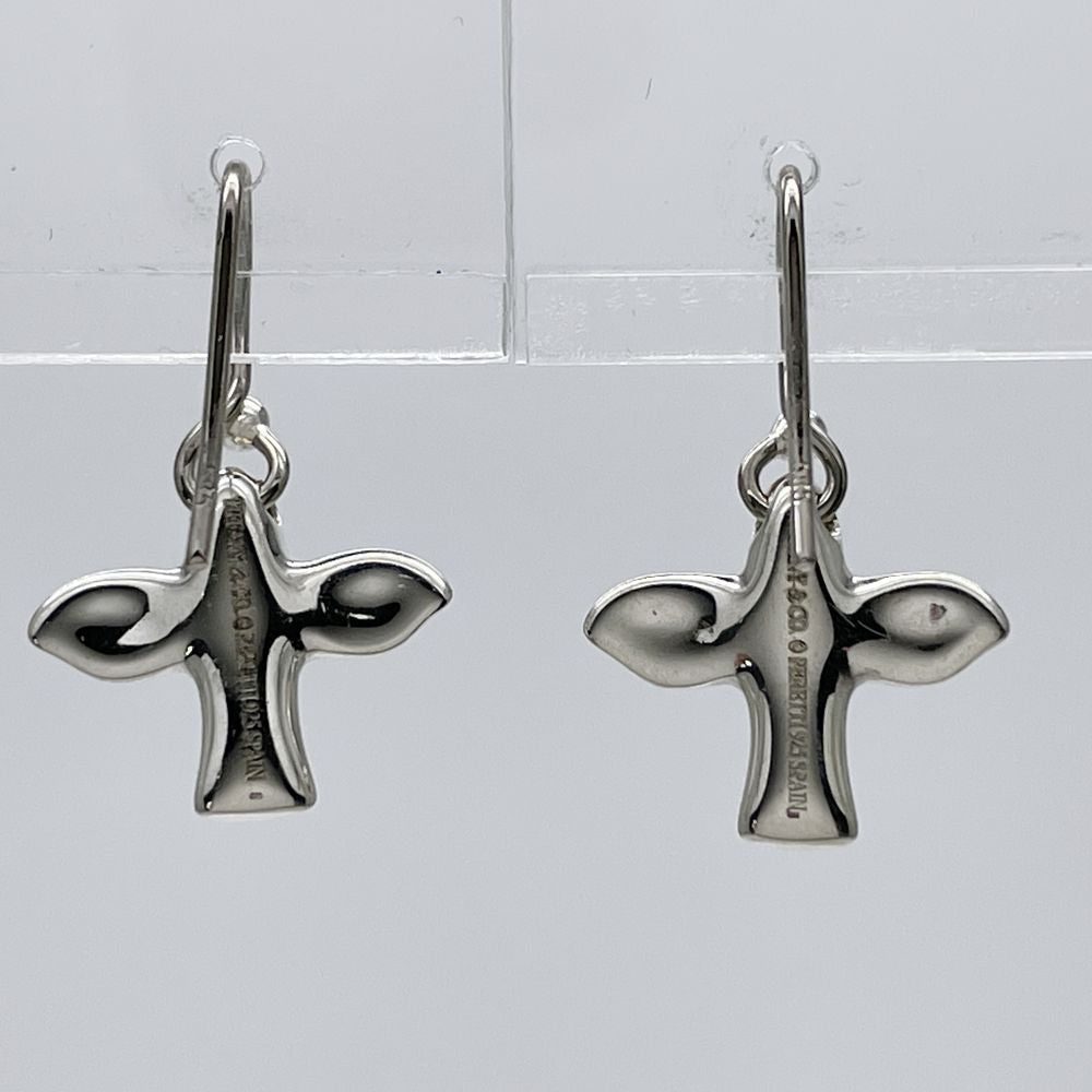 TIFFANY&amp;Co. Bird Cross Bird Hook Earrings Silver 925 Women's [Used AB] 20240312