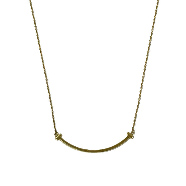 TIFFANY&amp;Co. T Smile Small Necklace K18 Yellow Gold Women's [Used AB] 20240202