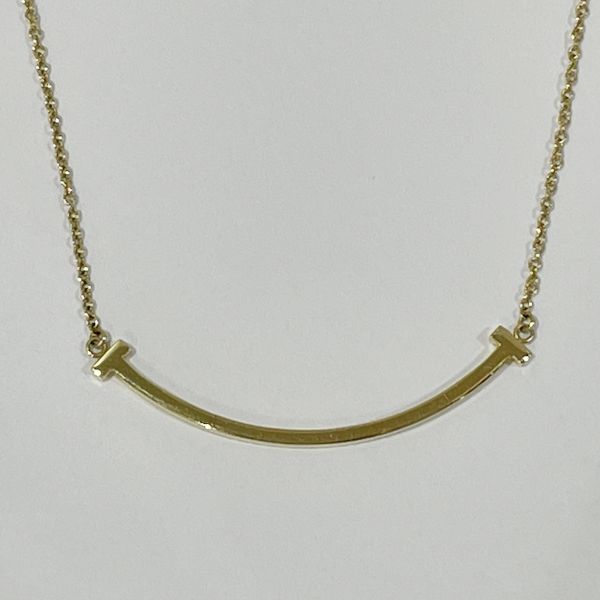 TIFFANY&amp;Co. T Smile Small Necklace K18 Yellow Gold Women's [Used AB] 20240202