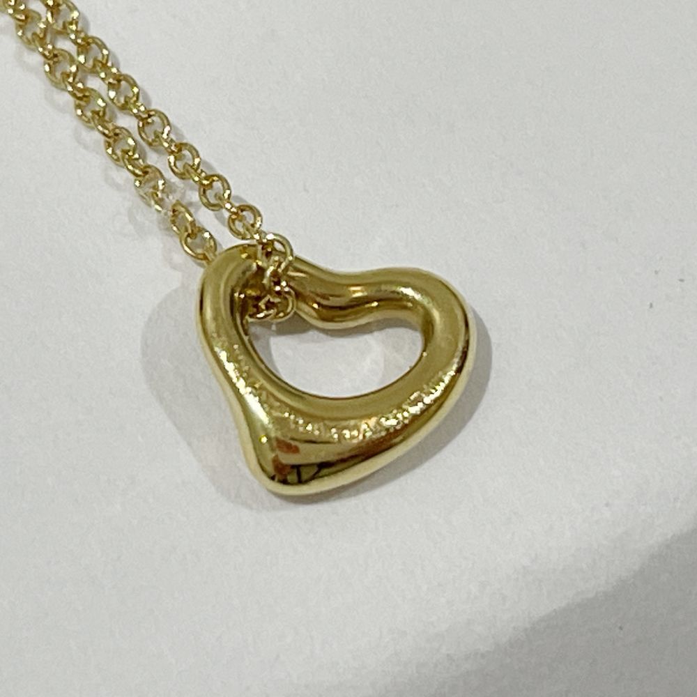 TIFFANY&amp;Co. Open Heart Mini Necklace K18 Yellow Gold Women's [Used AB] 20240202