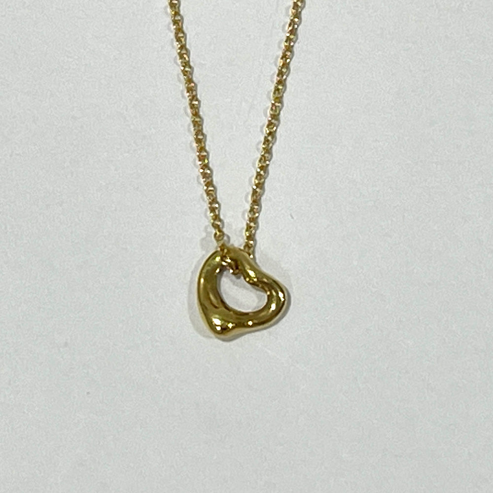 TIFFANY&amp;Co. Open Heart Mini Necklace K18 Yellow Gold Women's [Used AB] 20240202