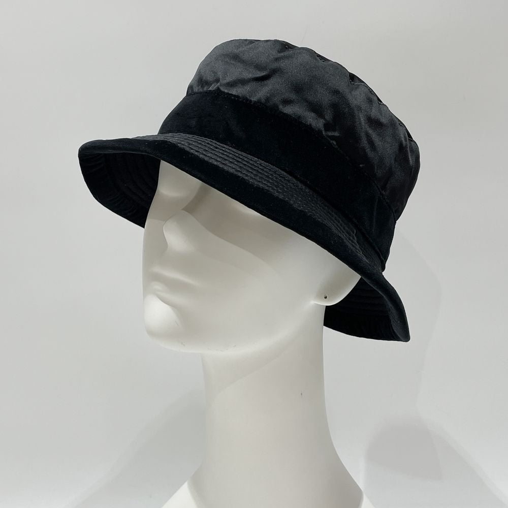 HERMES Bucket Solded Product Velor x Satin Hat Silk/Polyester Unisex [Used AB] 20240214