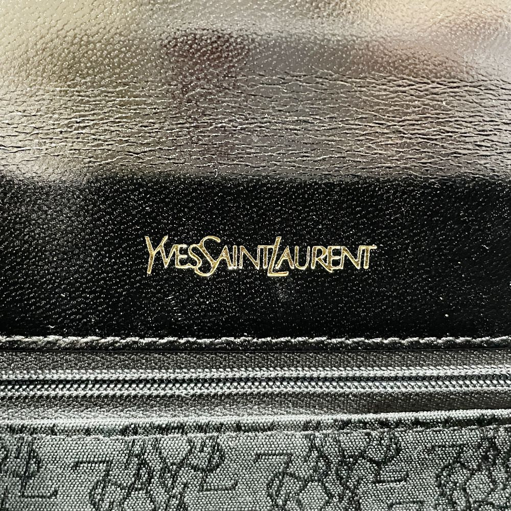 YVES SAINT LAURENT Embossed Vintage Top Handle Handbag Leather Women's [Used AB] 20240203