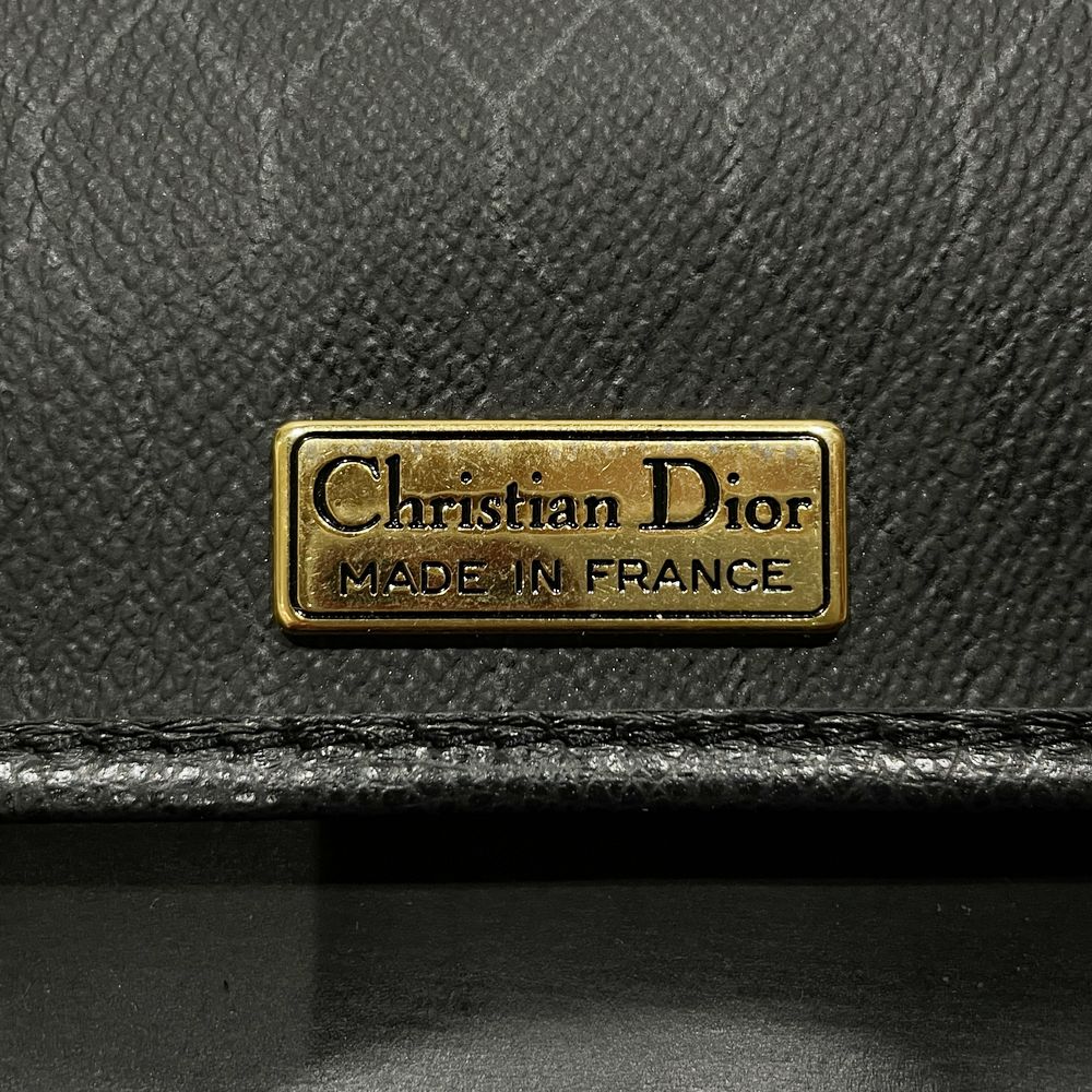 Christian Dior(クリスチャンディオール) CDロゴ プレート ヴィンテージ 斜め掛け ショルダーバッグ レザー/PVC レディース【中古AB】20240211