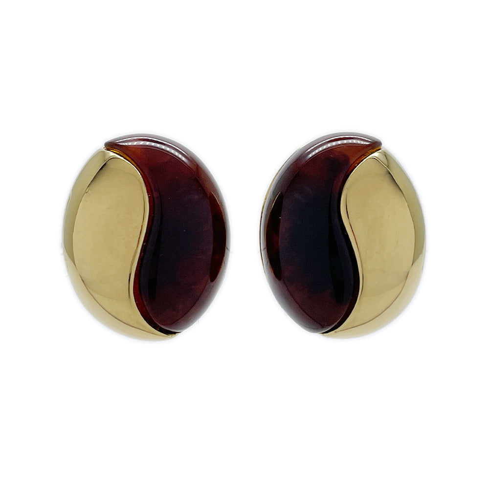 GIVENCHY Colored Stone Oval Vintage Earrings GP Women's [Used B] 20240225