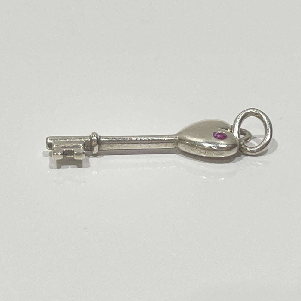TIFFANY&amp;Co. Heart Key Pink Sapphire Pendant Top Silver 925 Women's [Used B] 20240312