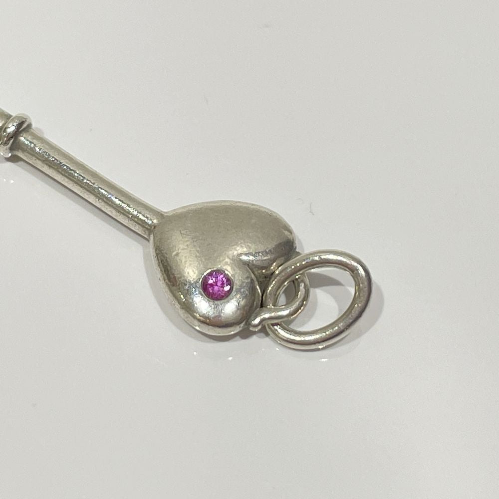TIFFANY&amp;Co. Heart Key Pink Sapphire Pendant Top Silver 925 Women's [Used B] 20240312