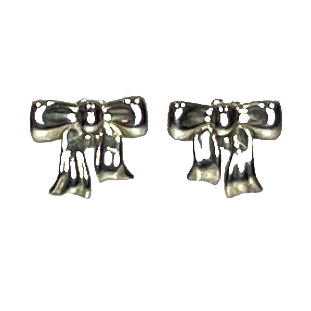 TIFFANY&amp;Co. Ribbon Bow Earrings Silver 925 Women's [Used AB] 20240209