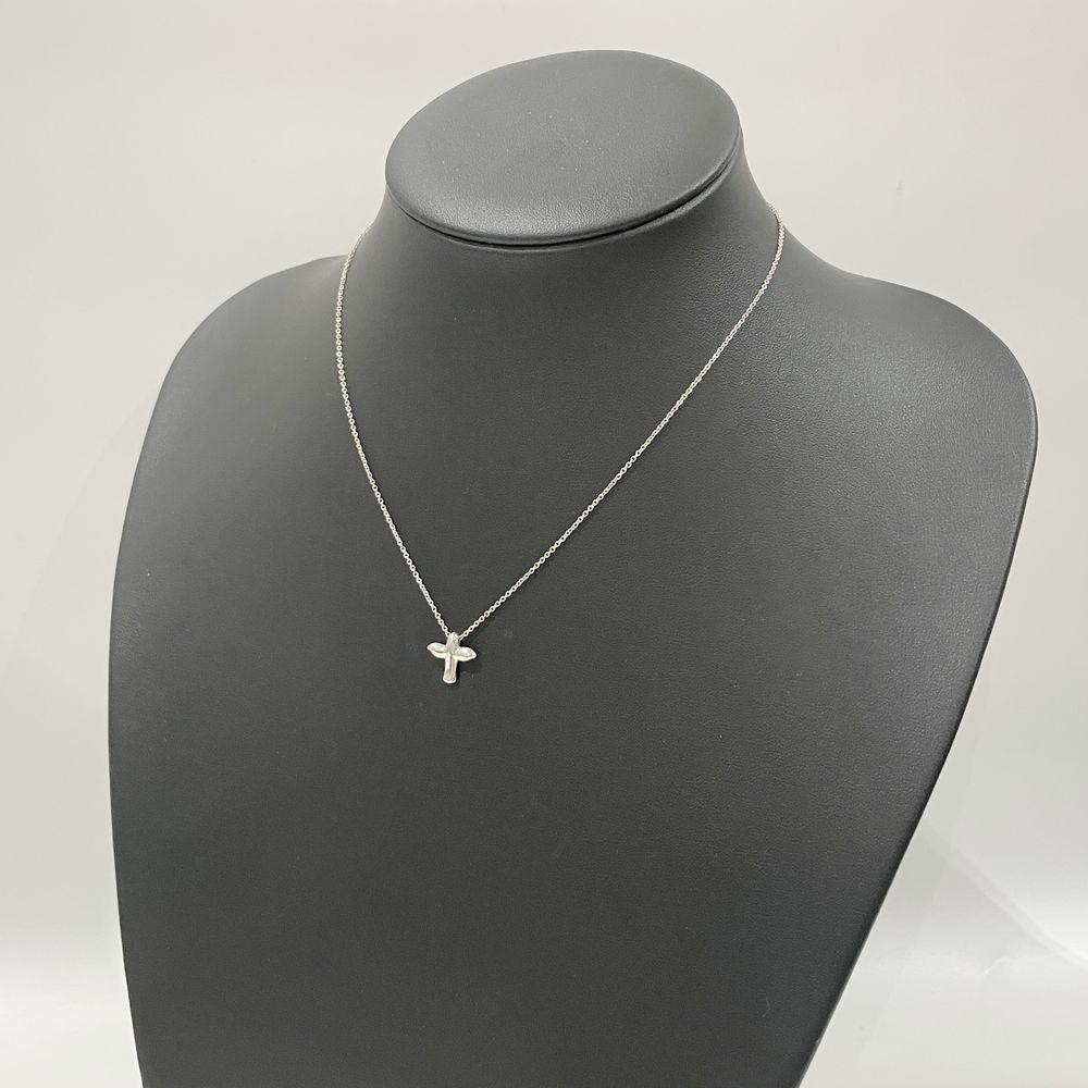 TIFFANY&amp;Co. Bird Cross Necklace Silver 925 Women's [Used AB] 20240209