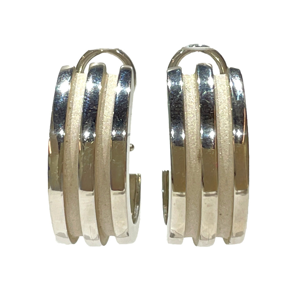 TIFFANY&amp;Co. Grooved double earrings Silver 925 Women's [Used B] 20240207