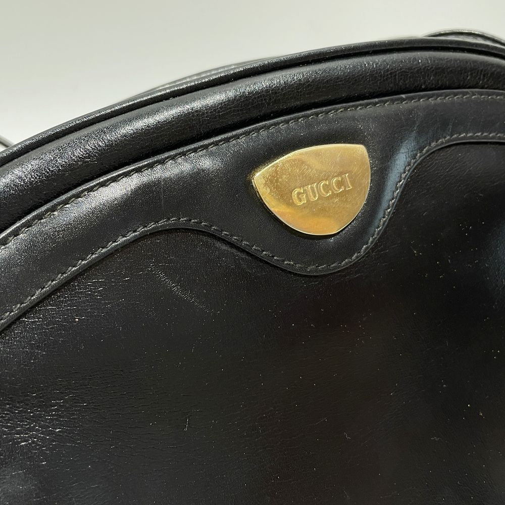 GUCCI(グッチ) ロゴ プレート ヴィンテージ クロス 斜め掛け ショルダーバッグ レザー レディース【中古B】20240211