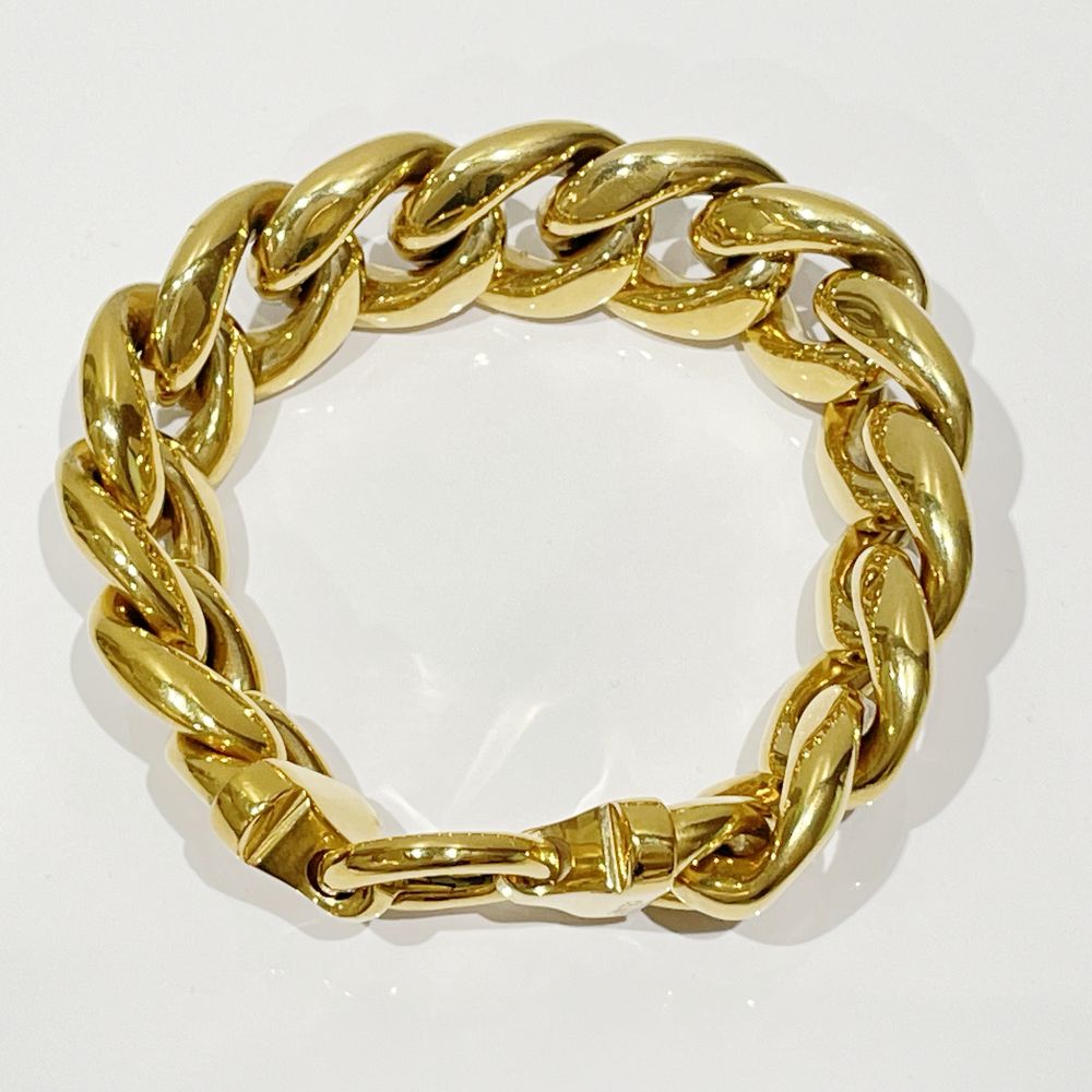 CELINE L size 20cm extra thick chain gold bracelet metal unisex [Used AB] 20240227