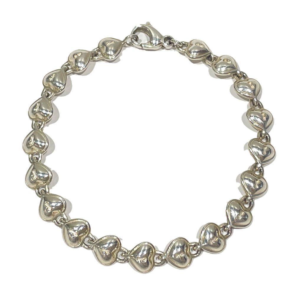 TIFFANY&amp;Co. Heart Lock Key Bracelet Silver 925 Women's [Used AB] 20240207