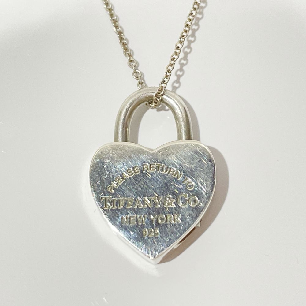 TIFFANY&amp;Co. Return to Heart Lock Cadena Padlock Necklace Silver 925 Women's [Used] 20240220