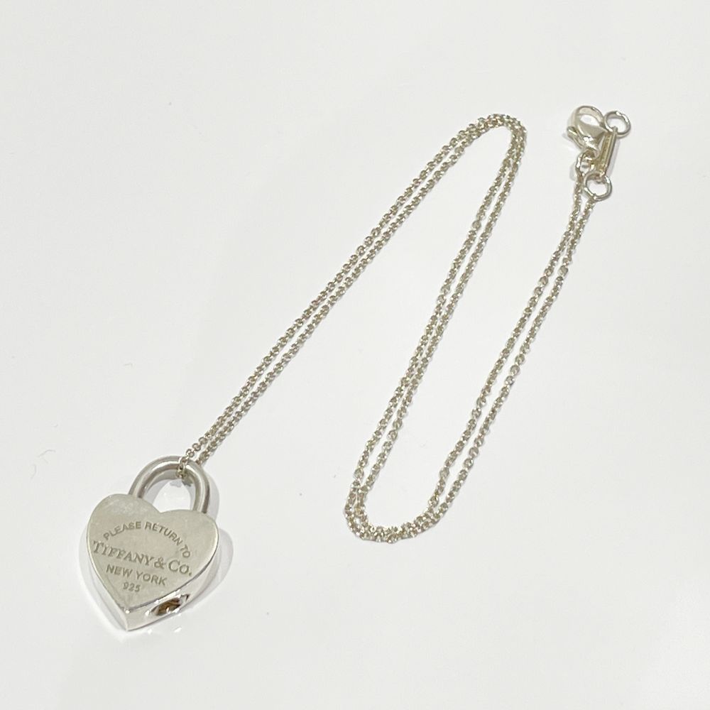 TIFFANY&amp;Co. Return to Heart Lock Cadena Padlock Necklace Silver 925 Women's [Used] 20240220