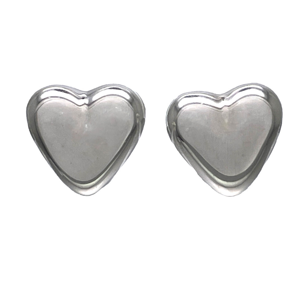 TIFFANY&amp;Co. Elsa Peretti Full Heart Earrings Silver 925 Women's [Used AB]