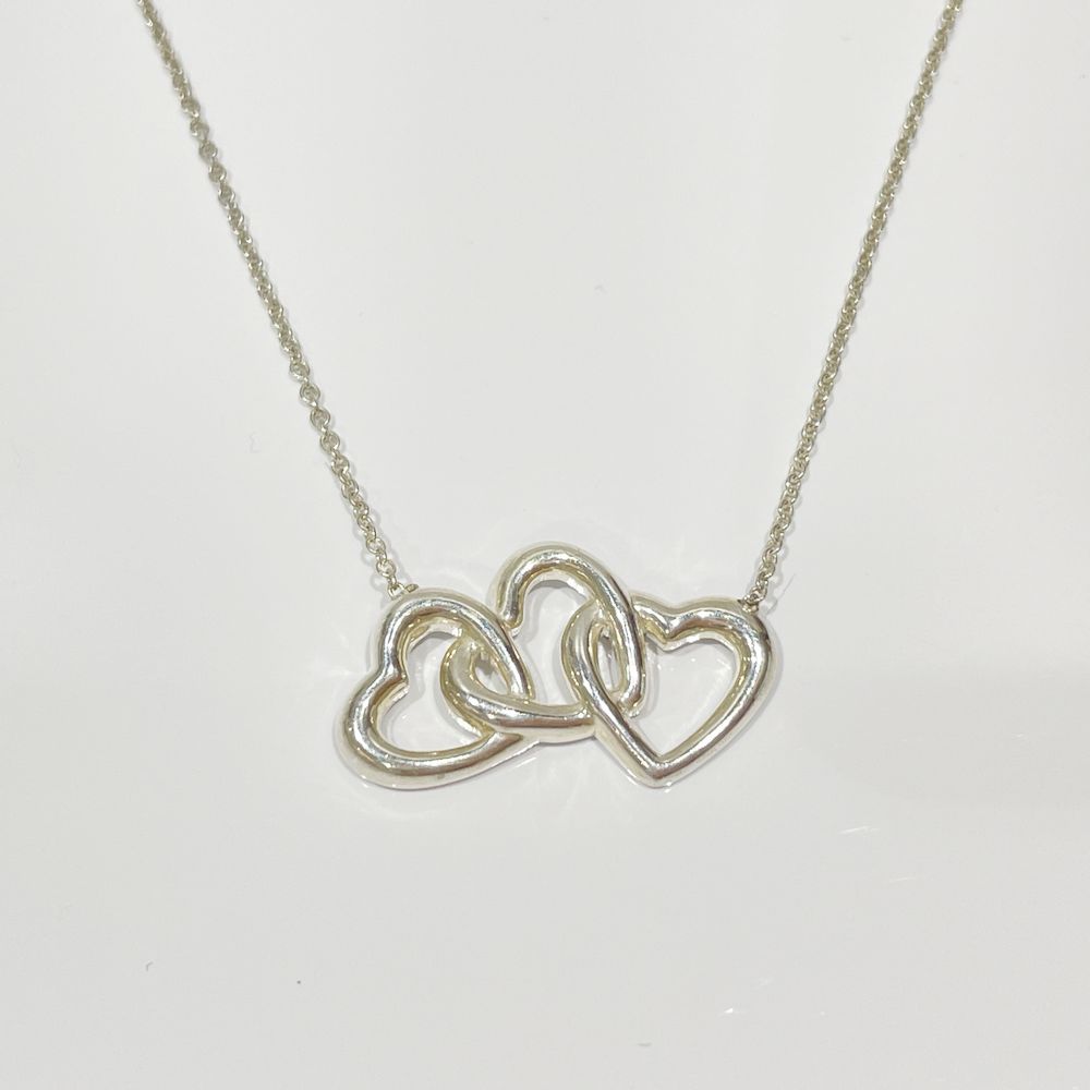 TIFFANY&amp;Co. Triple Heart Necklace Silver 925 Women's [Used AB] 20231217