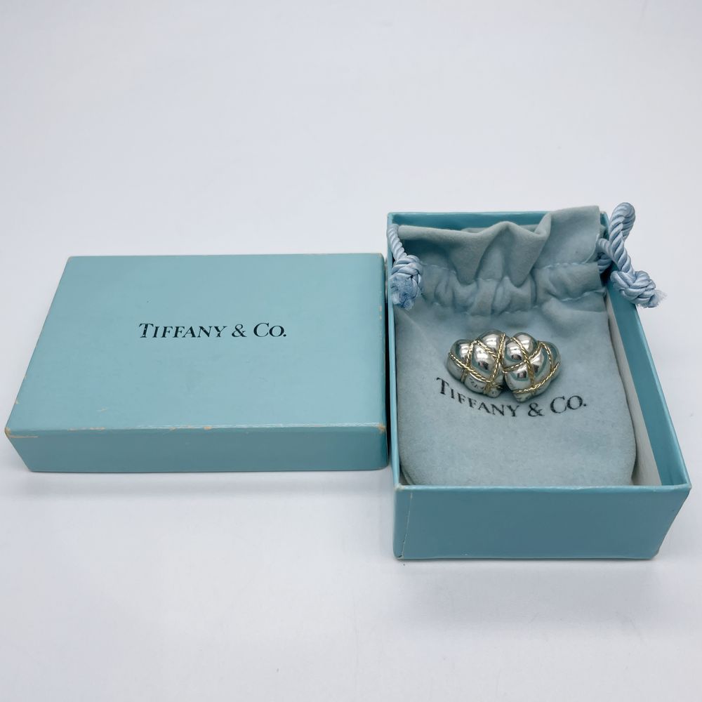 TIFFANY&amp;Co. Chain Cross Heart 925/750 Combination Vintage Earrings Unisex [Used AB]